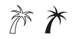 © Ro - Palm tree icons vector symbol with editable stroke and flat versions
