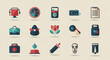 © Ewing - Collection of diverse flat design icons representing various concepts.