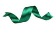 © PNG Stock - Green satin ribbon isolated on transparent background for decoration purposes