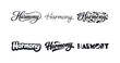 © Sanych - Harmonious Lettering Variations. Harmony lettering. Set lettering. harmonious lettering variations of the same emblematic concept, each with different artistic
