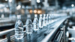 © Anoo - Bottles of mineral water move smoothly along a shiny conveyor belt in a contemporary factory, surrounded by bright industrial lights and a soft background blur