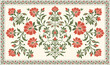 © Design 35 - Traditional botanical floral artwork with hand drawn orange flower motifs. Botanical floral ethnic artwork inspired by traditional Indian flower motifs.