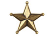 © Abir - Golden sheriff star with five points and metallic sheen isolated on a transparent background