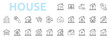© Ponisih - House icon outline style with house, online property, key, renovation, property exchange, building, mortgage icons