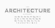 © crossover - Architecture project font, technical draw style alphabet. Geometrical typography. Wireframe letters, typographic design with draft strokes for architecture logo and headline. Isolated vector types