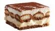 © pier - classic tiramisu dessert portion isolated on white background