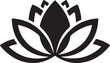 © Anamul - Simple black lotus flower icon isolated on transparent background  serene symbol of beauty