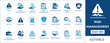 © FlatCore Studio - Risk management icon set featuring risk assessment, financial risk analysis, crisis management, security alert, compliance, hazard prevention, and business strategy symbols.
