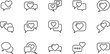 © masudgraphics88 - Favorite chat thin line icon set. Chat, social media, like minimal icons.