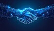 © Nisar Studio - Digital Handshake in Blue Network – Futuristic Collaboration Concept