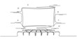 © supplement - Minimalist line art of an empty cinema hall with screen and seats. No editable strokes