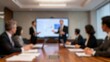 © Romi - a group of people are having a meeting in the office, with a blurry theme, a blurry office.