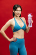 © wedmoments.stock - Athletic woman holding water bottle, hydration and fitness concept on isolated background.