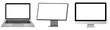 © TASNIMULHASSAN - PNG image of Set of 3 modern digital device mockups with blank screens vector isolated on Transparent Background