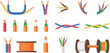 © Bappi - Set of electrical cables and copper power wires in various colors with spools for construction and industrial design