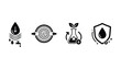 © GoDesigner - Water filtration icon set water drop filtration processing test tube and water protection vector design