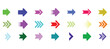© Golam - Vector collection of colored arrows. Colorful arrow symbols. Set of flat vector arrows.  Arrows set vector illustration. Colorful arrow symbols.