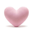 ©  SILHOUETT HUB - Pink heart shaped decorative cushion made of woven fabric on white