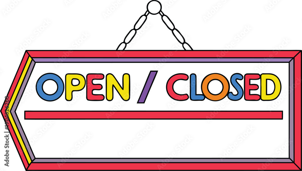 Open Closed Office Sign Design. Open Closed Market Sign Illustration ...