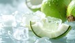 © Jagat Stock - Fresh Green Coconut with Ice Cubes