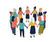 © Lina - Circle of diverse women holding hands against a white background