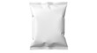 © Abantika - Blank white flow pack mockup for food packaging products isolated on transparent background