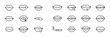 © Bundle Master - Lips hand drawn set with various expressions and gestures including smoking and kissing featuring mouth, emotions, vector with illustration and black and white elements for line art, facial projects,