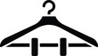© @ahmedmaynul - A black and white icon depicting a clothing hanger with integrated clips for trousers or skirts.