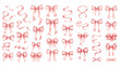 © liana - Watercolor vintage pink ribbons and bows Valentines day illustration