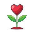 © Sumya Semin - A vibrant red heart shaped flower grows from rich soil