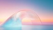 © Rina - Glowing wave of light blue and pink colors at sunset high resolution image
