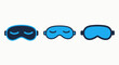 © Mehedi - Sleep Mask Icons: Different Styles Representing Rest, Sleep, and Relaxation in Blue and Dark Blue