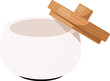 © Joyonto - Illustration of Porcelain Sugar Bowl with Spoon and Lid