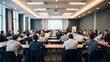 © Basir  - A large group of business professionals in a conference room setting
