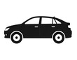 © Berkah - Silhouette of a car, facing left, with visible window frames, handles, and wheels