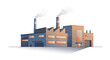 © Quin - Industrial factory building with smokestacks.