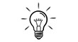 © Dika - Hand drawn shining lightbulb icon illustration on white background.