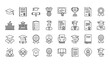 © Md - Graduation hat and academic achievement outline icon set vector