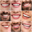 © New Africa - Smiling men and women, collage of closeup photos