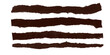 © Jannatul - Four Dark Brown Torn Paper Strips with Rough Edges on Black Background