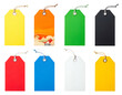 © Firza - Eight blank and one patterned hanging tags in bright colors