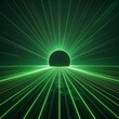 © Irwini - Green laser beams radiating from a black circular object