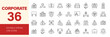 © Dear Lala - Corporate icon set. Editable line icons. Vector illustration.