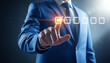 © Md - Businessman hand touching virtual screen and marking checklist box with a bright light