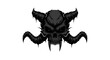 © renjani - Dark Demonic Skull with Spiky Horns and Fangs.