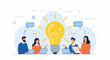 © AI.Era - Creative Business Brainstorming Session with Lightbulb Vector Flat Style for Innovation Solutions