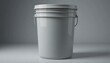 © PixelNova Studio  - Large white bucket with handles standing on a plain surface. 5 gallon pail