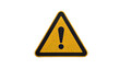 © MR CREATOR - Highly visible yellow and black warning triangle icon featuring a distinct exclamation mark symbol indicating immediate caution on transparent background