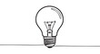 © ColdFire - Single continuous line drawing of a lightbulb in a minimalist black and white sketch style, symbolizing a new idea, creativity, innovation, and a simple solution to a problem