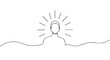 © ColdFire - Minimalist continuous line drawing of a human head with radiating lines above, symbolizing a bright idea, enlightenment, or creative thought in a clean, abstract style
